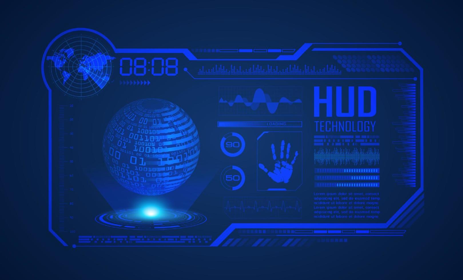 Modern HUD Technology Screen Background vector