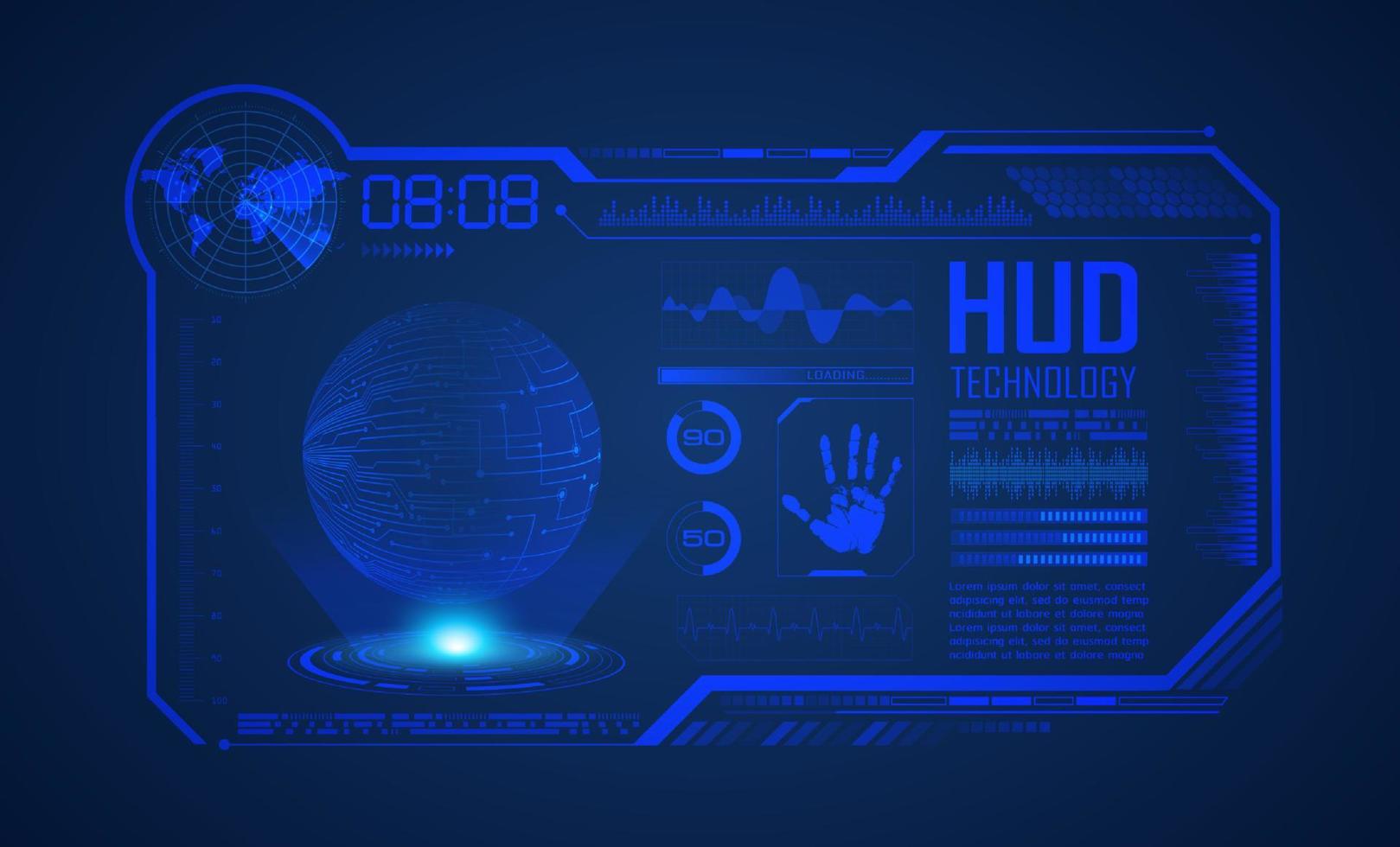 Modern HUD Technology Screen Background vector