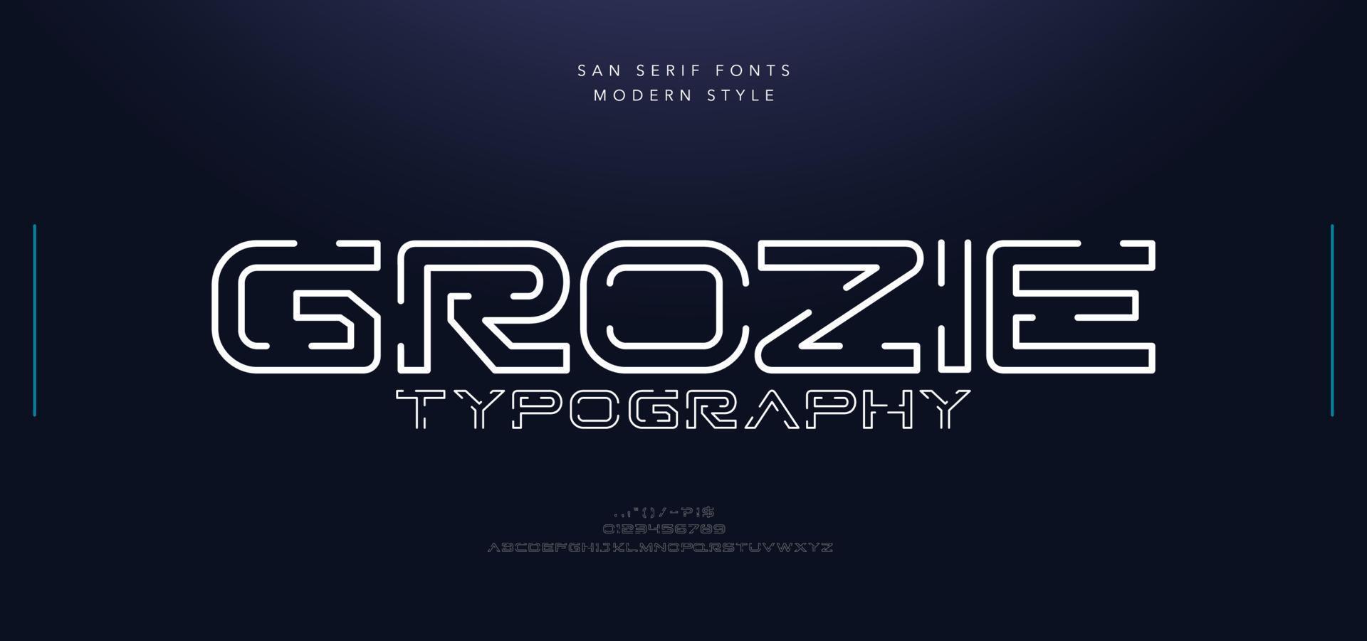 Modern urban alphabet fonts. Abstract Typography Science sport, technology, fashion, neon, digital, future creative logo font. vector illustration