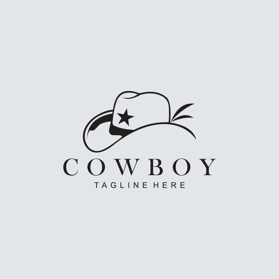 sombrero, vaquero, vector, logotipo, plantilla vector