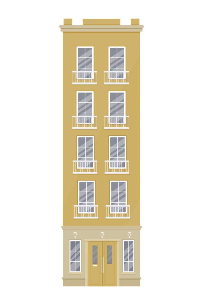 city building with small balconies vector