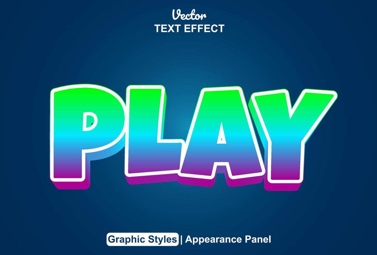 text effect play with graphic style and editable. vector