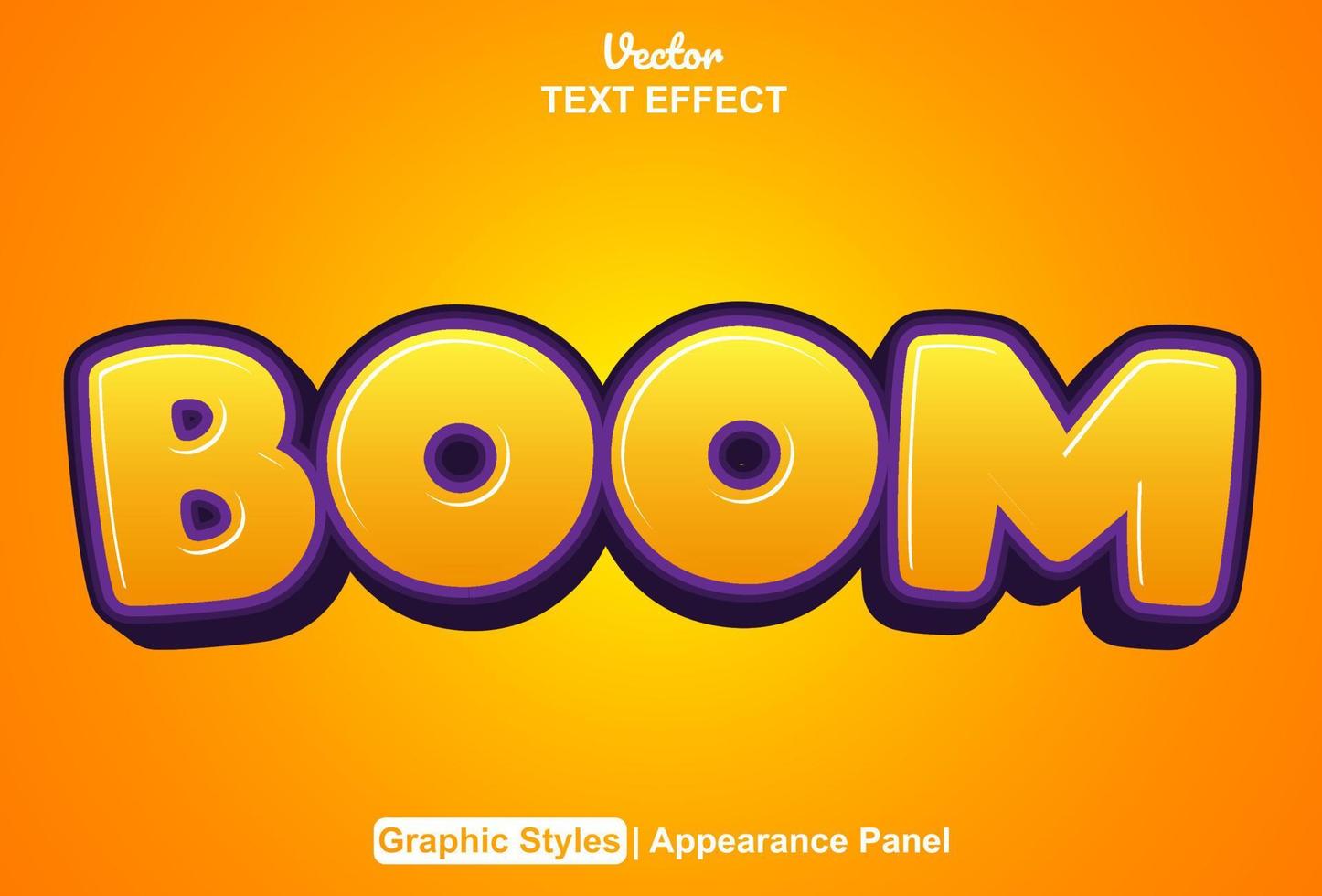 boom text effect with graphic style and editable vector