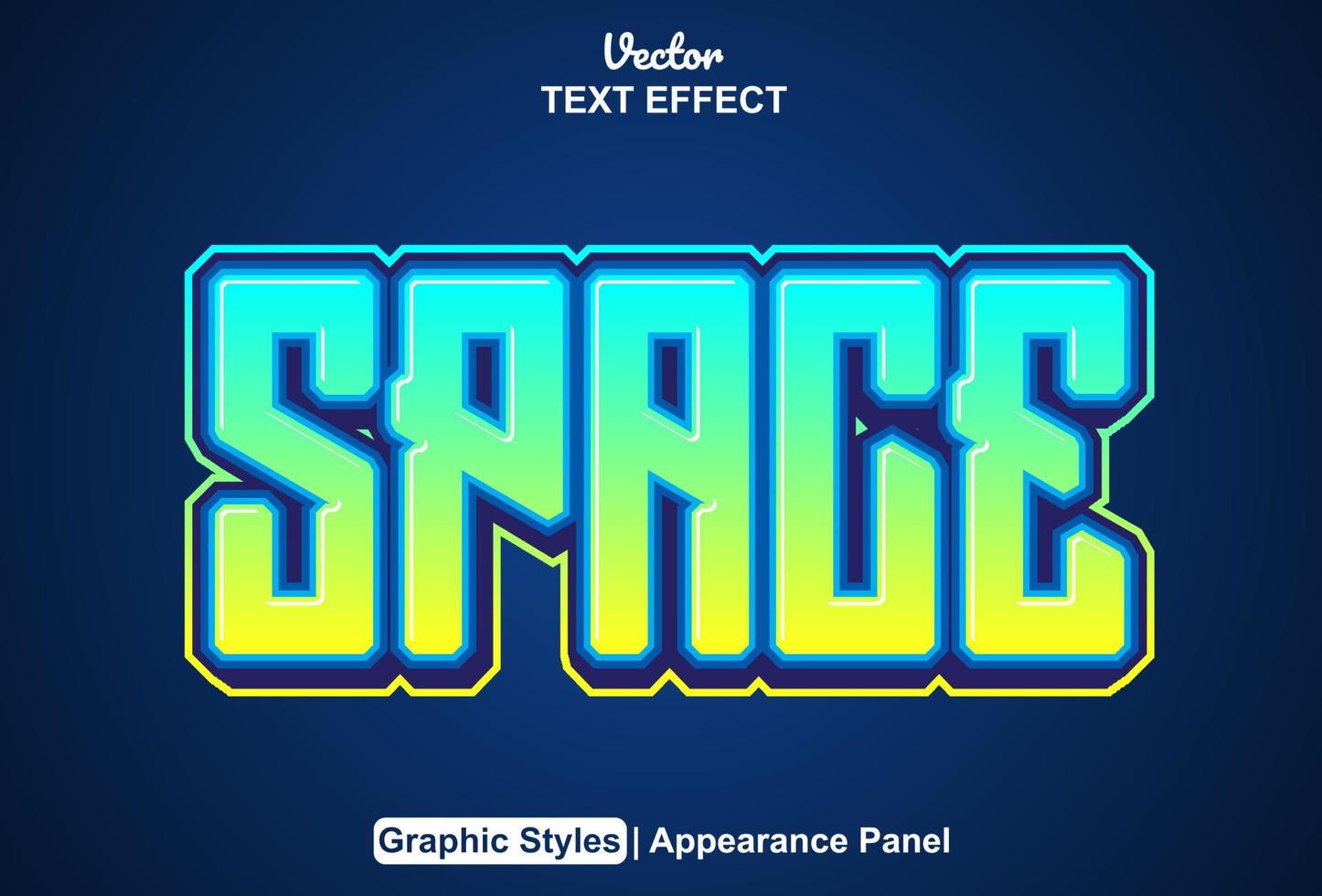 space text effect with graphic style and editable. vector