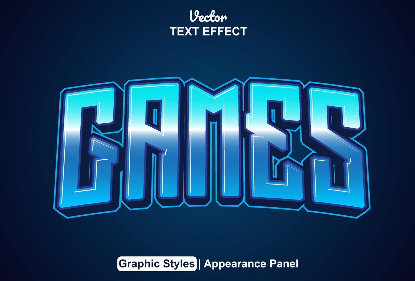 Games text effects with graphic style and editable. vector