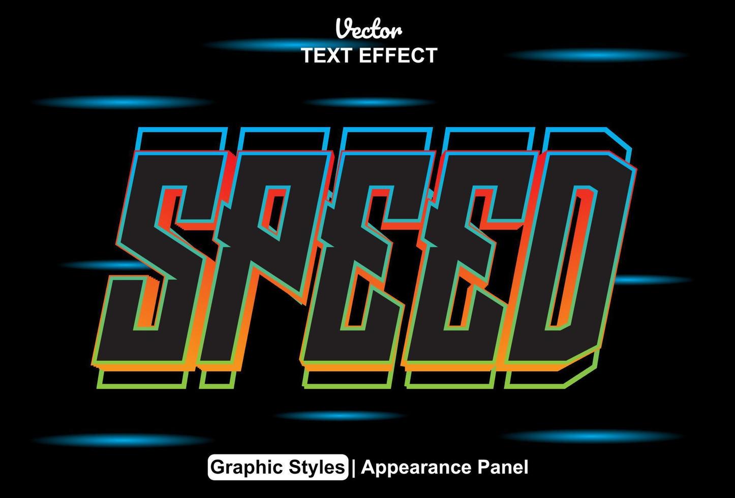 speed text effect with graphic style and editable. vector