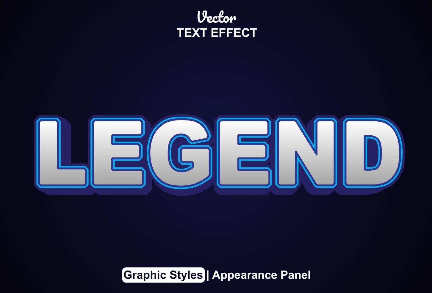 legend text effect with graphic style and editable. vector