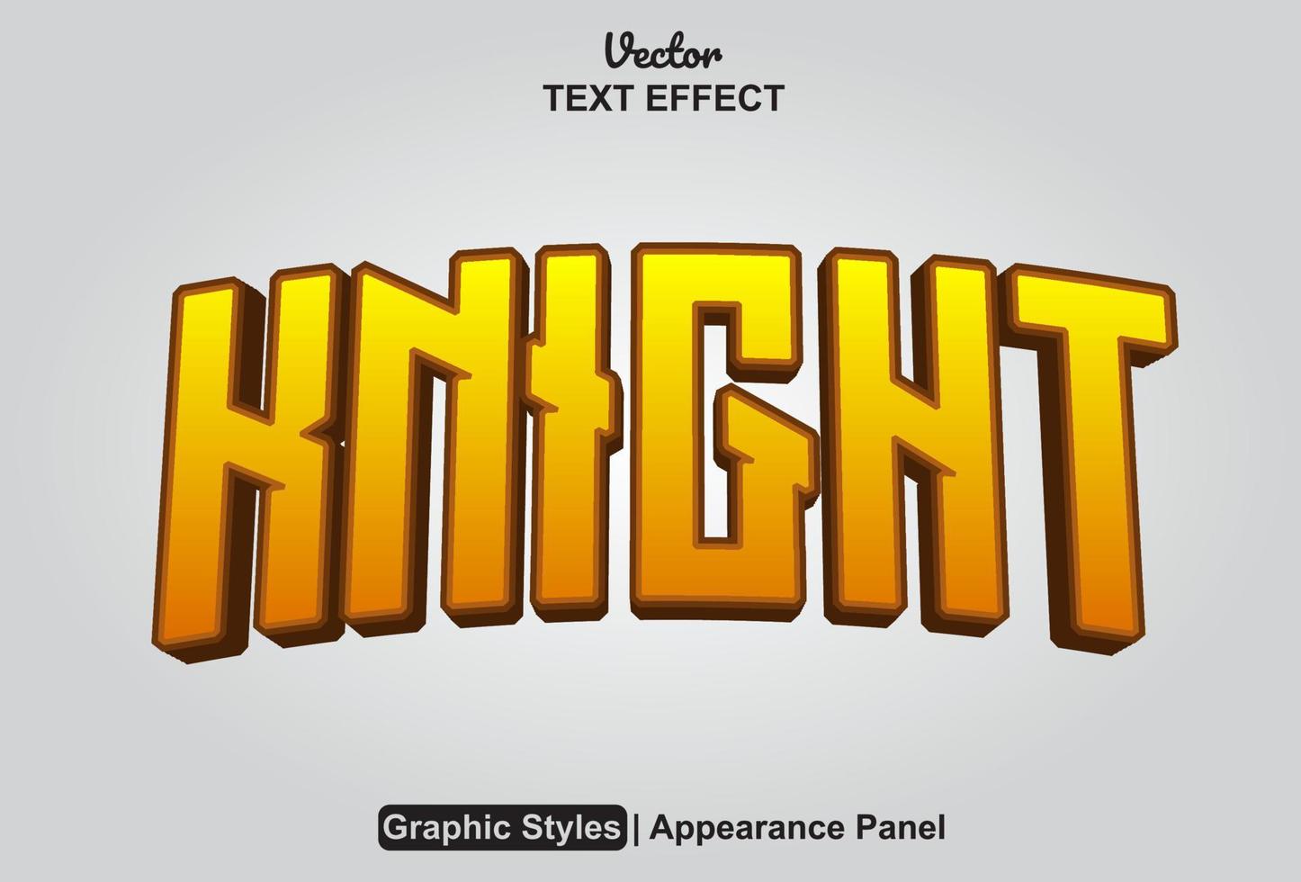 knight text effect with graphic style and editable. vector