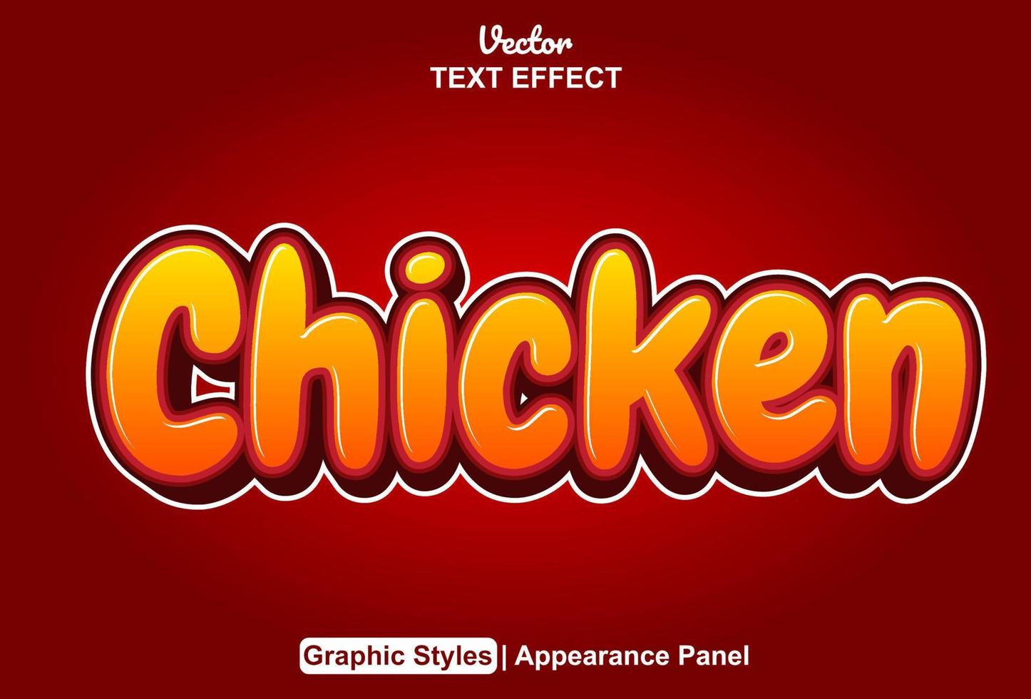 chicken text effect with graphic style and editable. vector