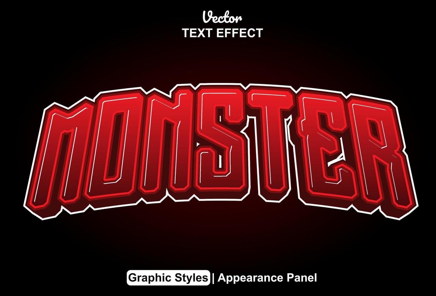 monster text effect with graphic style and editable. vector