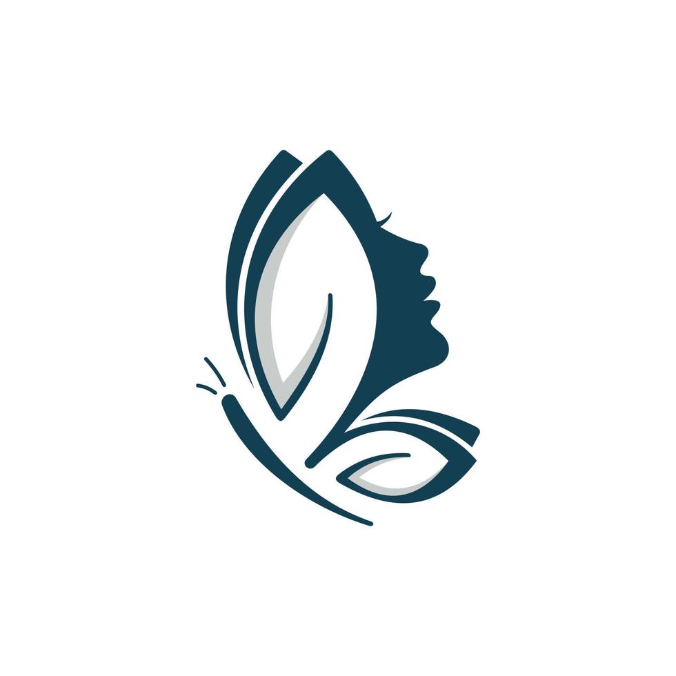 ilustración del logo de la cara de mariposa, logo perfecto para belleza, spa, moda, etc. vector
