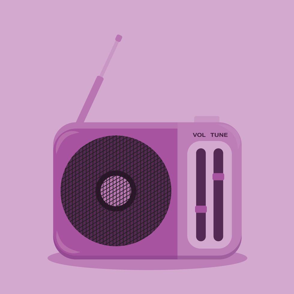 vintage radio vector in purple color