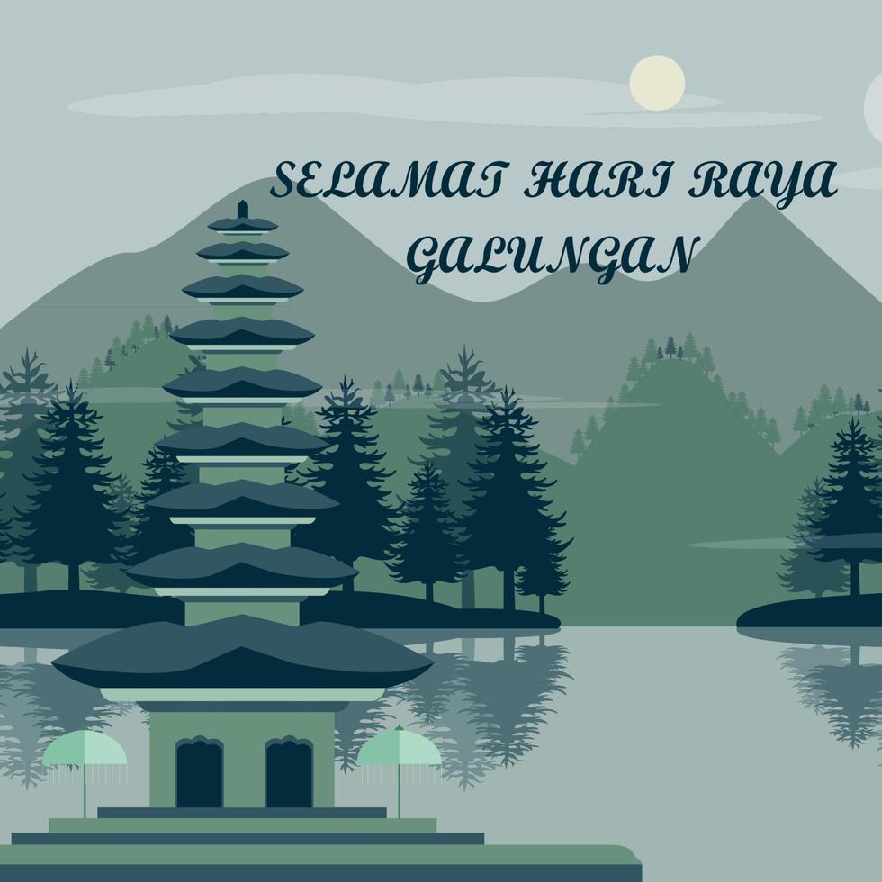 diseño de celebración navideña de galungan en bali vector