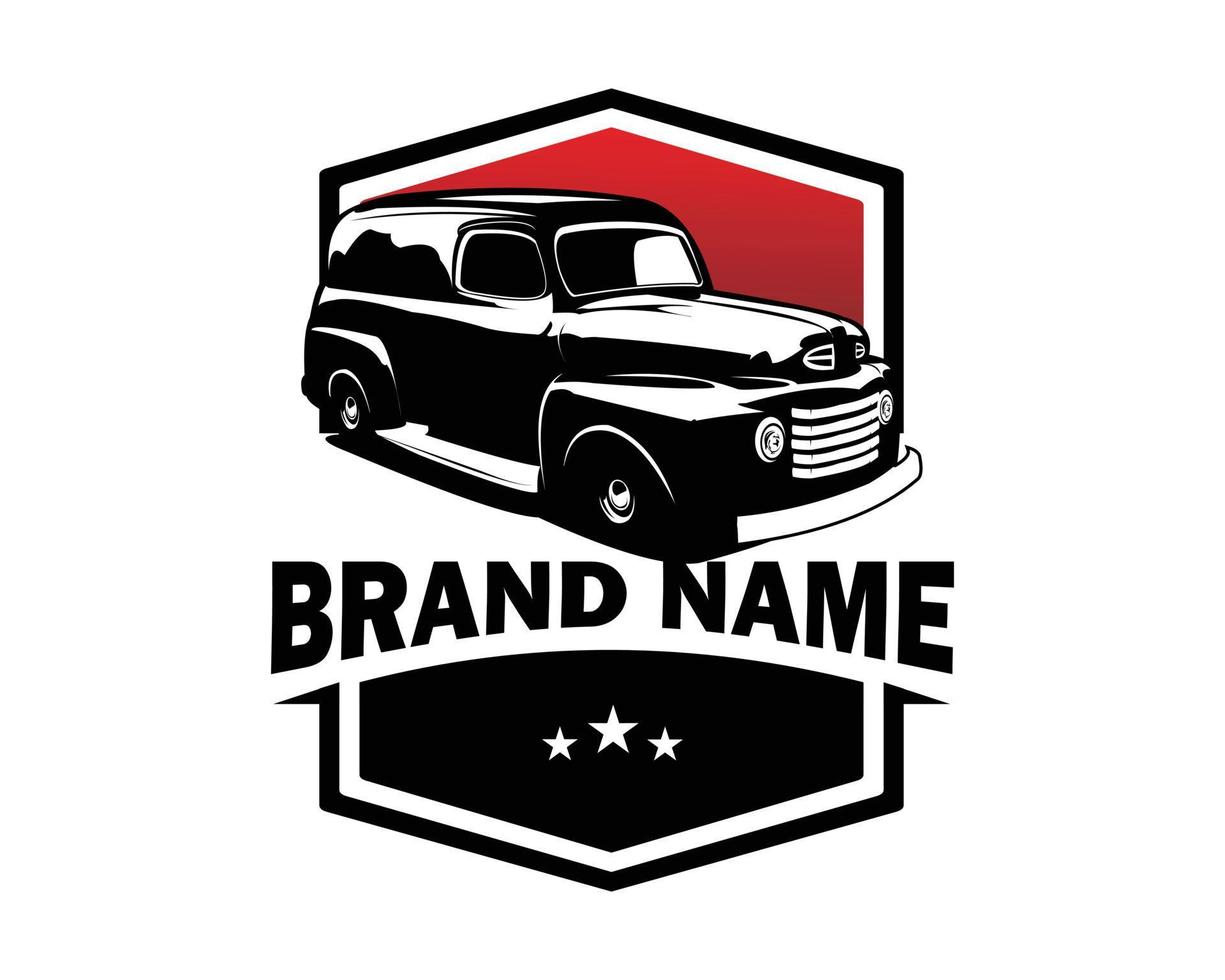 Classic panel truck logo vector concept isolated badge emblem. best for truck industry, icon, sticker design. available in eps 10.