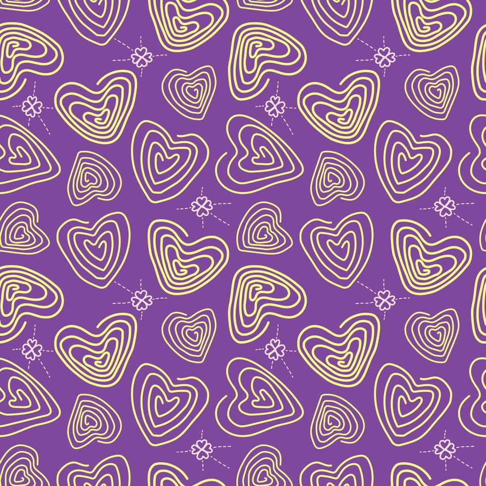 Heart-shaped abstract line pattern with colorful design and background. Seamless Pattern vector illustration. Suitable for valentine's day cards, wrapping paper, textiles