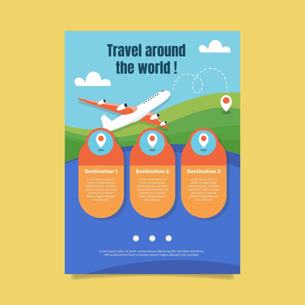 Vertical poster template for travel agency vector