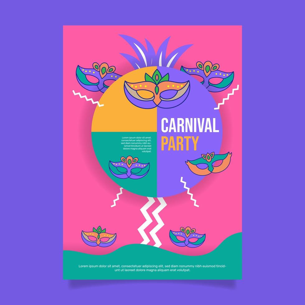 plantilla de cartel vertical de celebración de carnaval. - vectores. vector