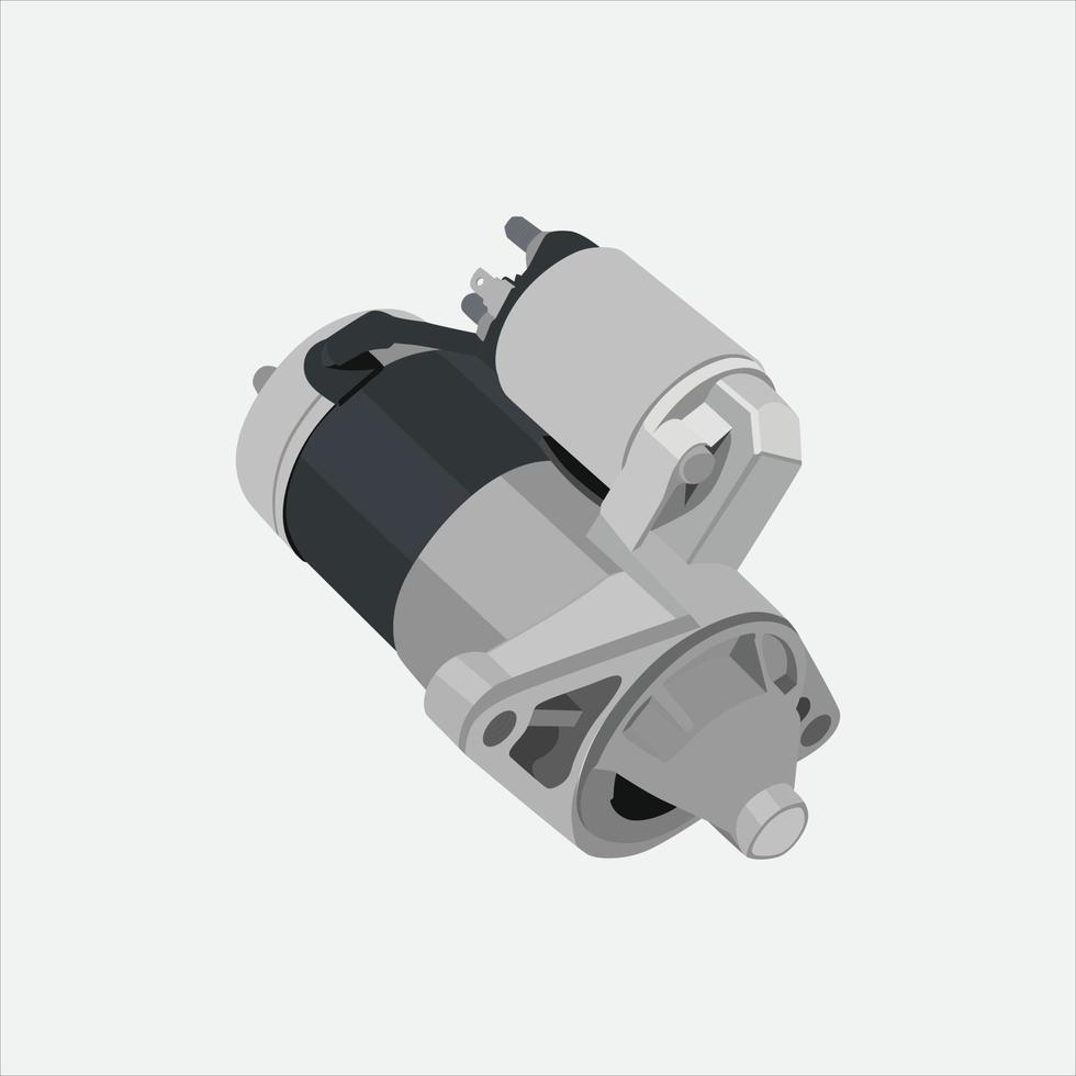 Isometric illustration of alternator vector icon. 3d alternator