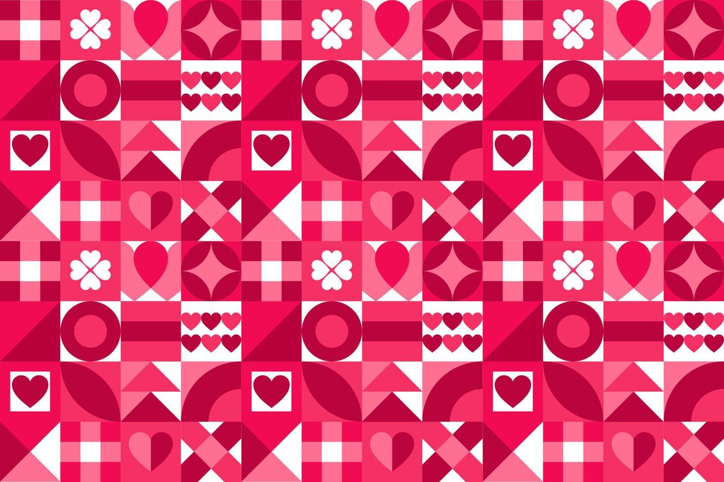 Geometric style valentines day background vector