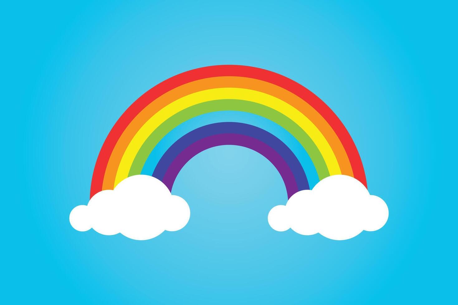 eps10 Colorful Rainbow background template With Clouds, With Gradient Mesh, Vector Illustration