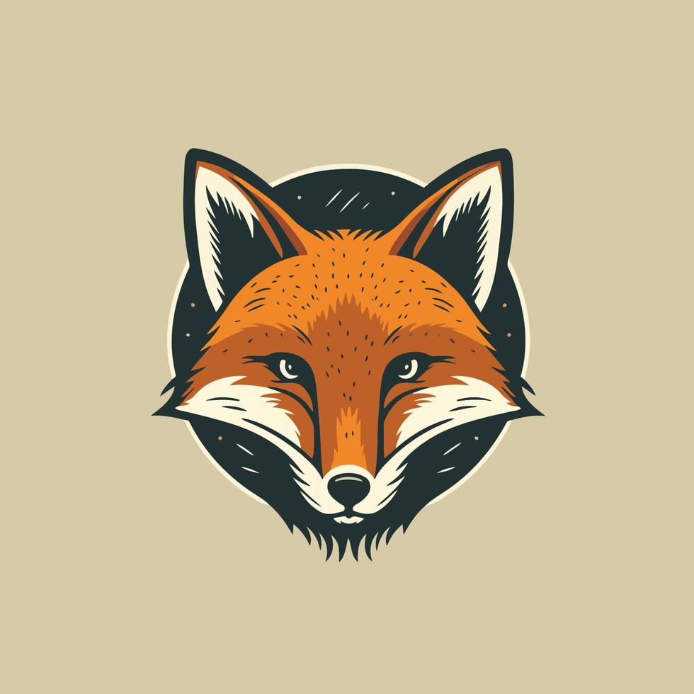 fox head logo minimal modern icon flat vector style