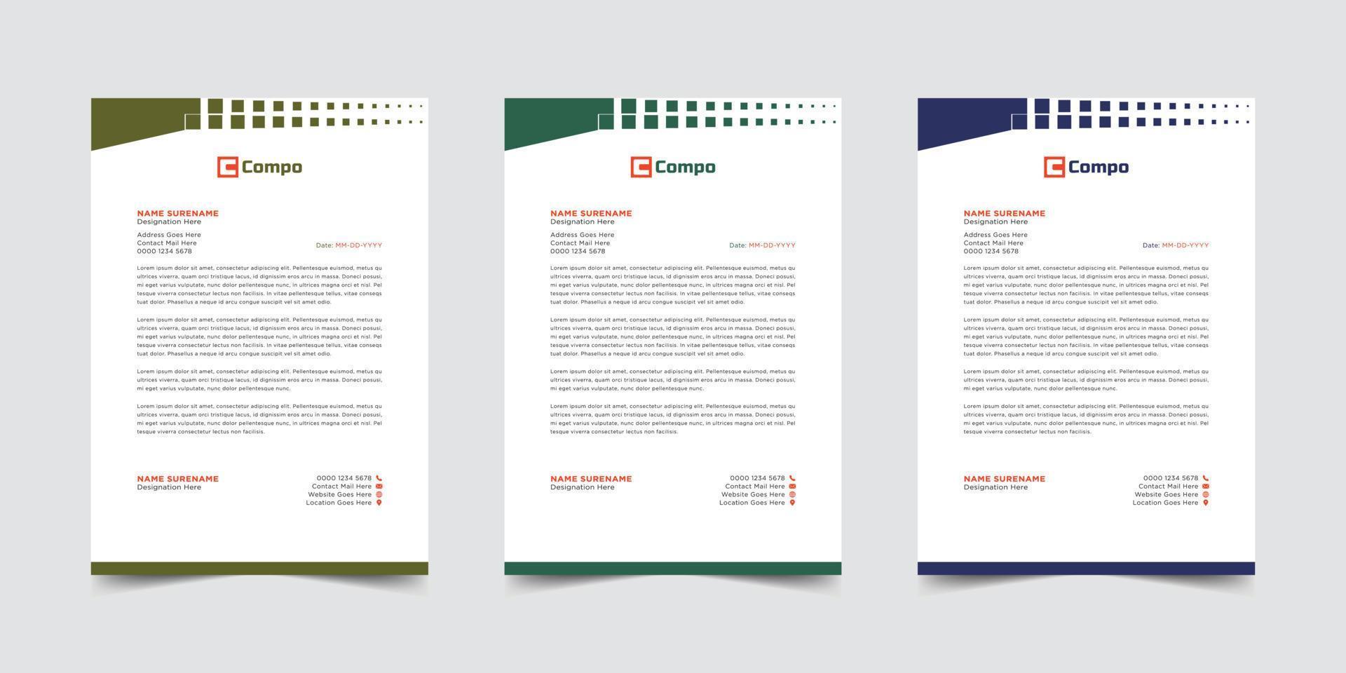 Professional letterhead template design vector