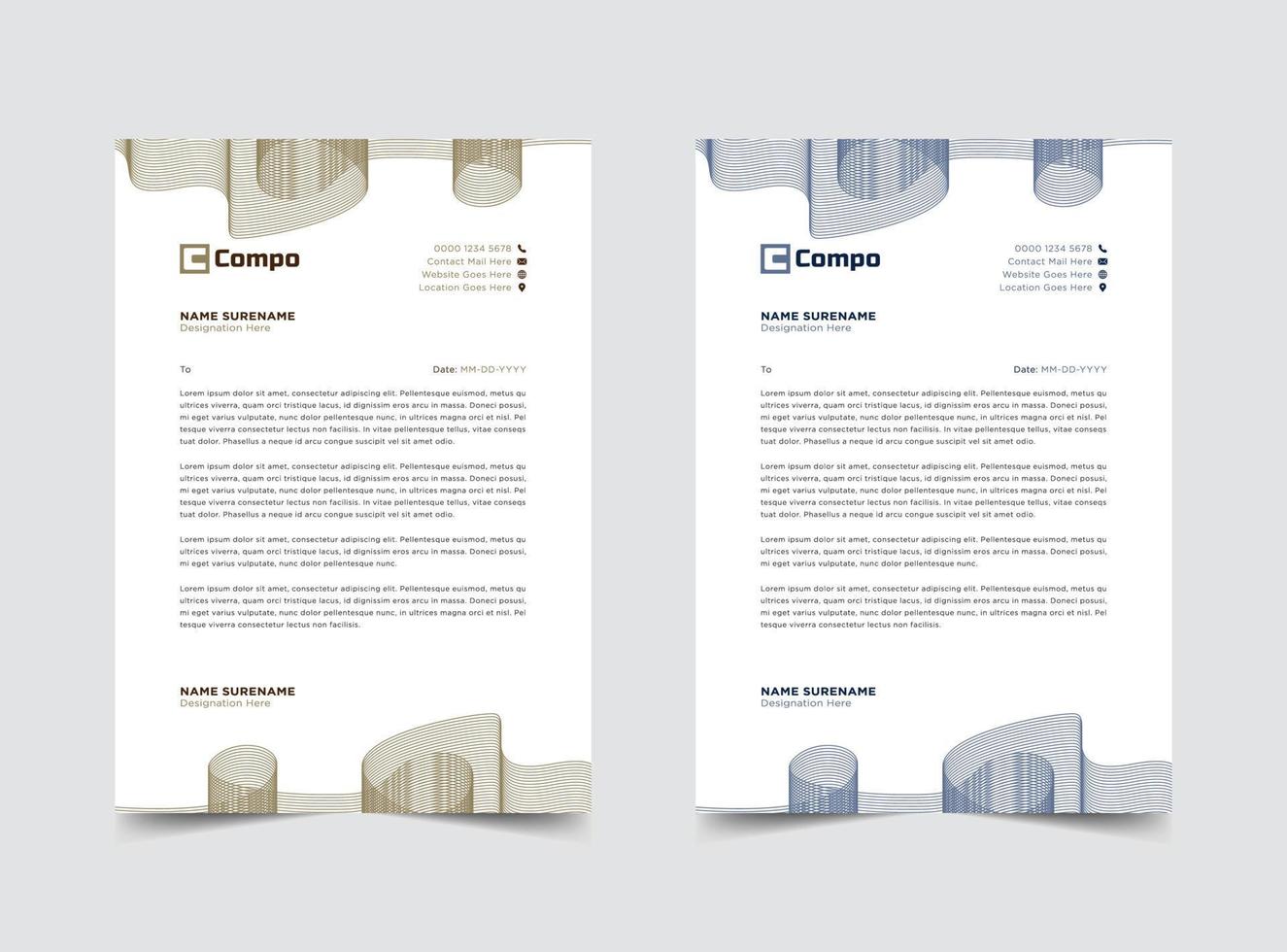 Professional letterhead template design vector