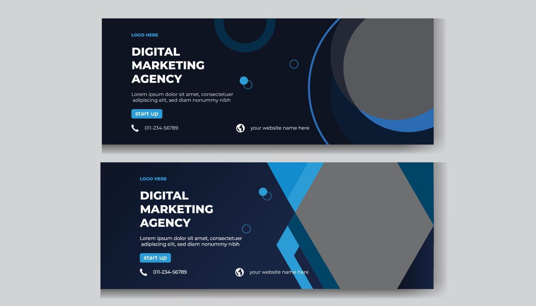 Digital Business marketing social media and web banner cover template Free Vector
