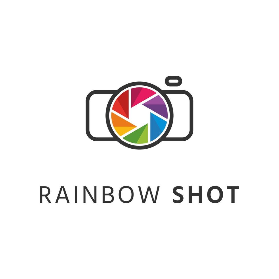 rainbow shot camera logo vector