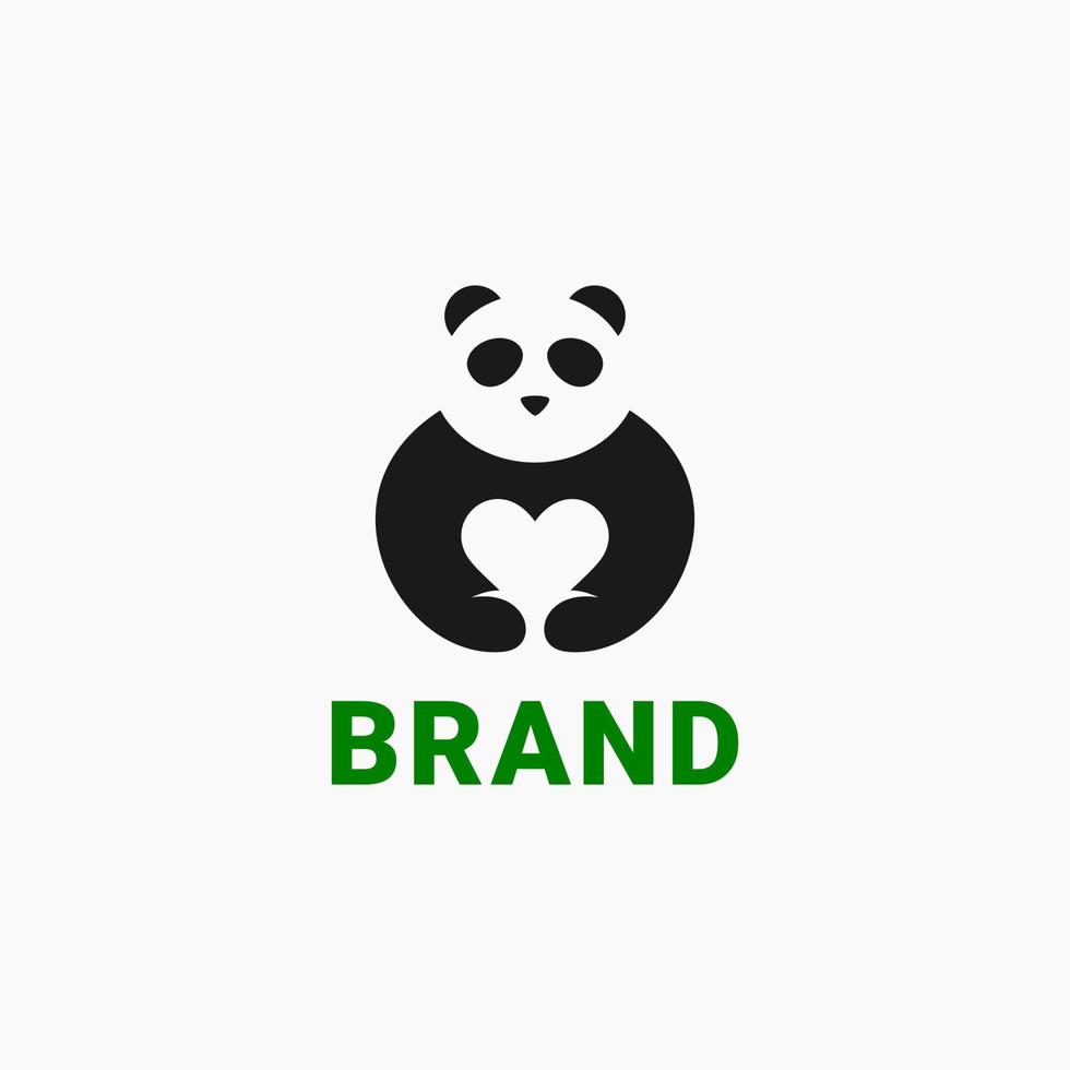 logotipo de amor panda vector