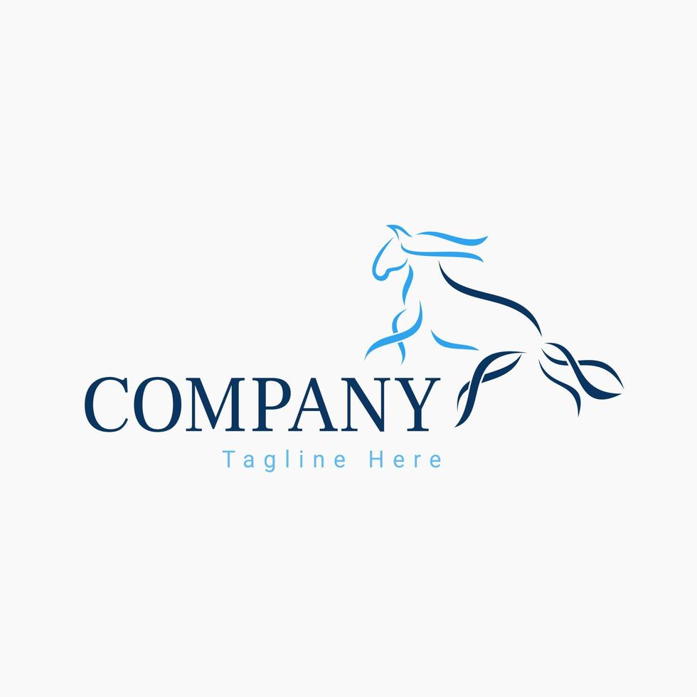 line art elegant horse logo vector