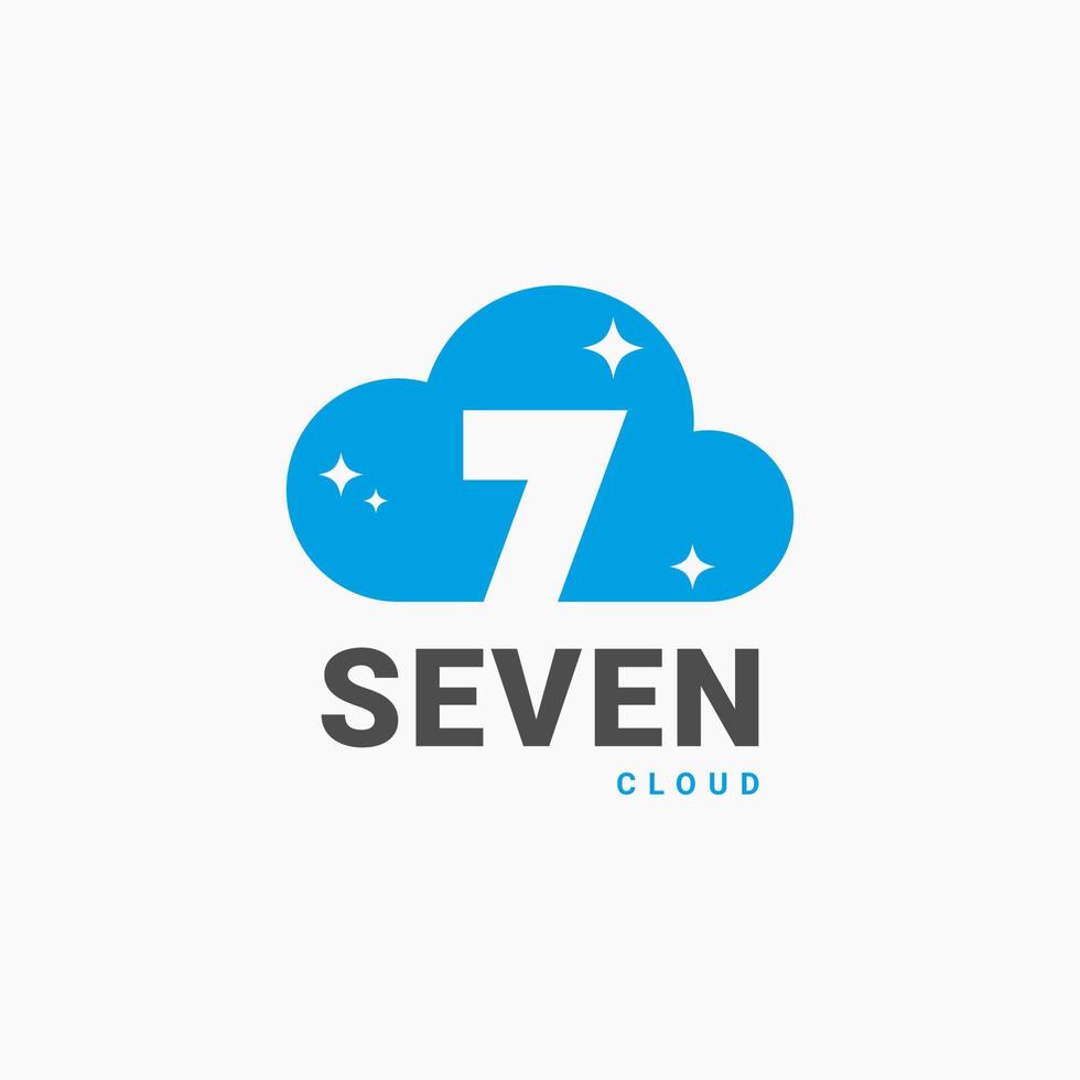 logotipo de siete nubes vector