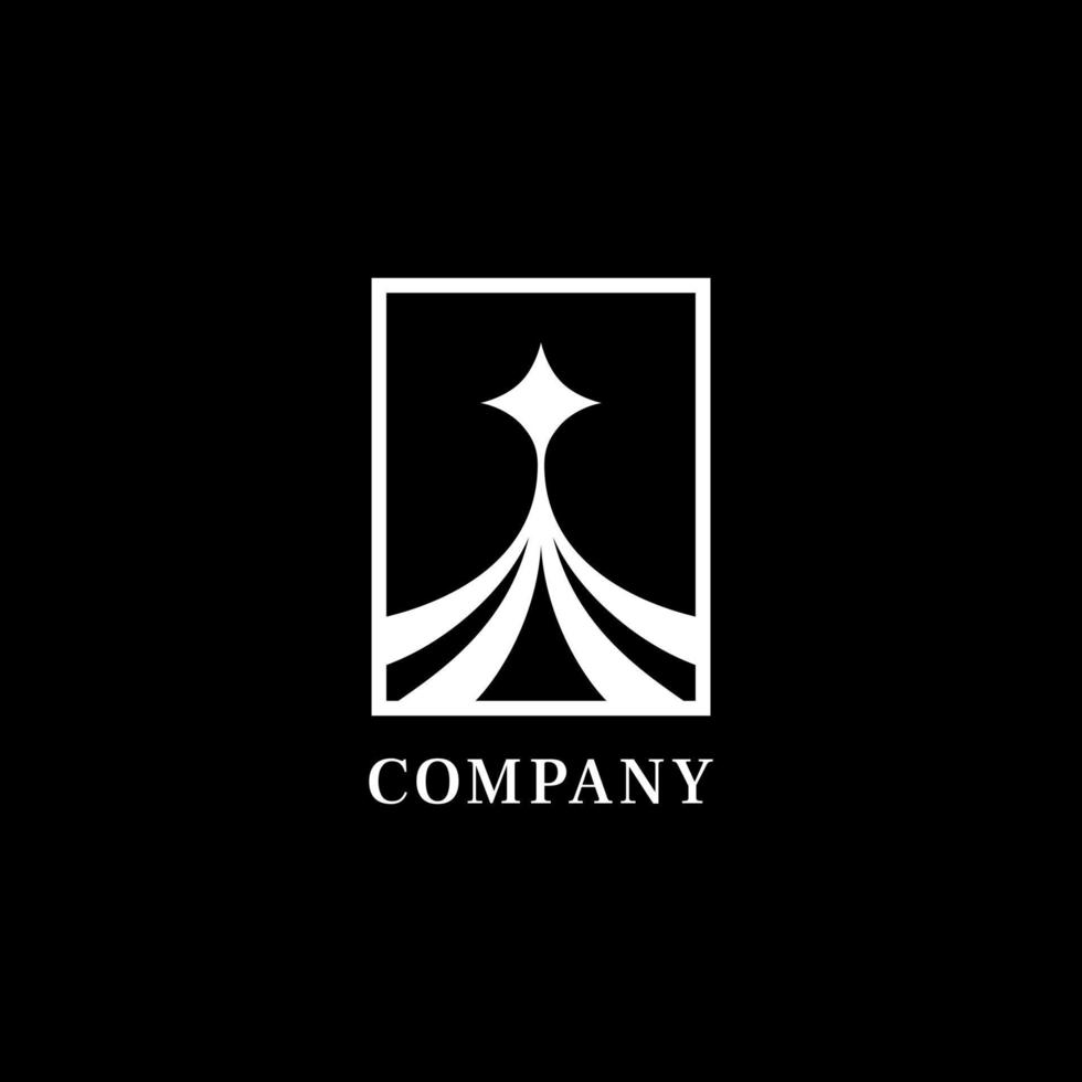 star in frame night logo vector