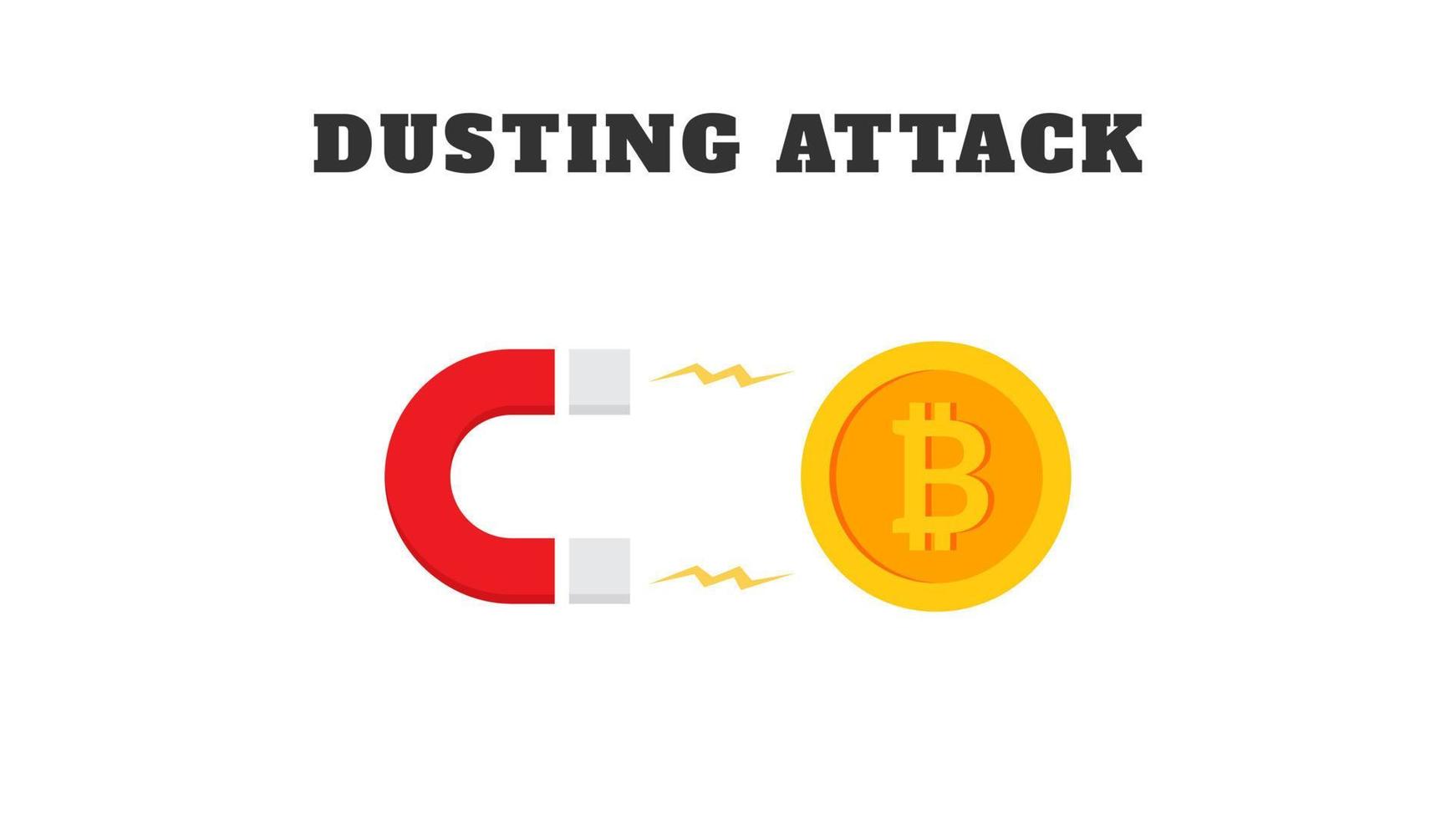 dusting attack bitcoin magnet flat vector
