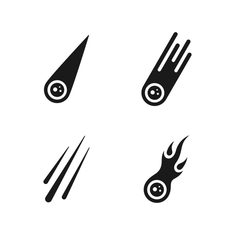 comet icon set vector