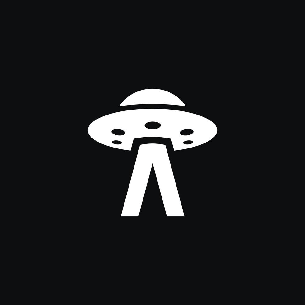 letra un logotipo de ovni alienígena vector