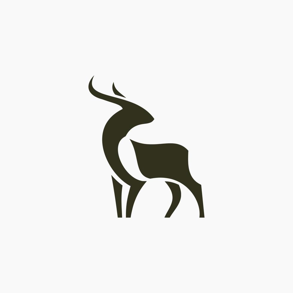 abstract deer silhouette logo vector