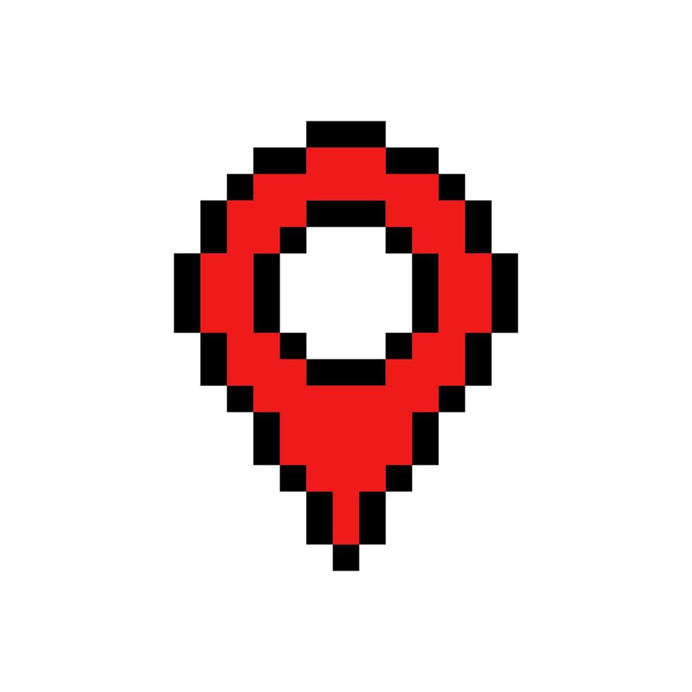 Red map pointer pixel art vector
