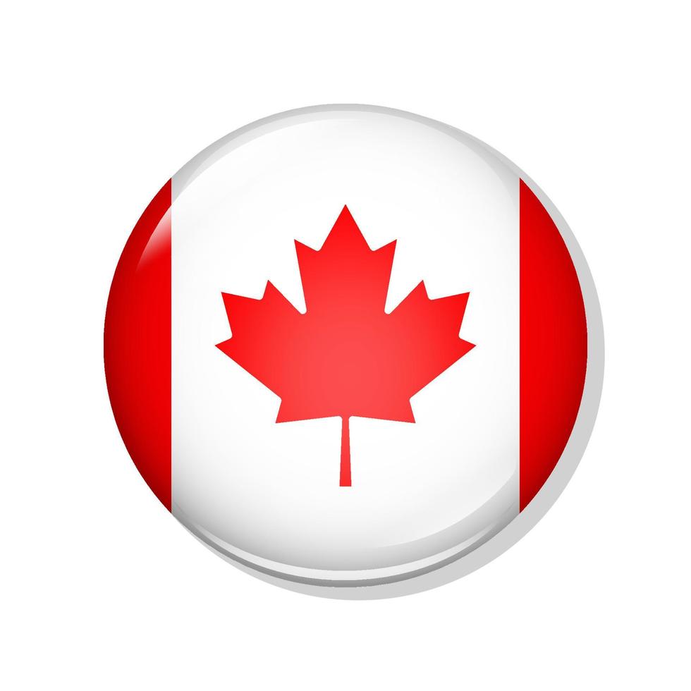 Canadian flag round pin vector