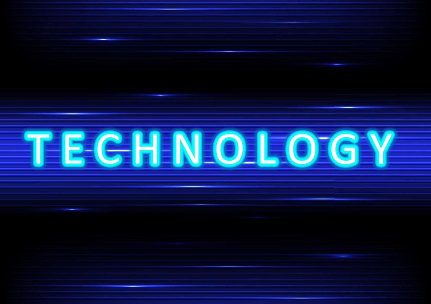 Abstract futuristic technology digital with neon fonts vector on blue background