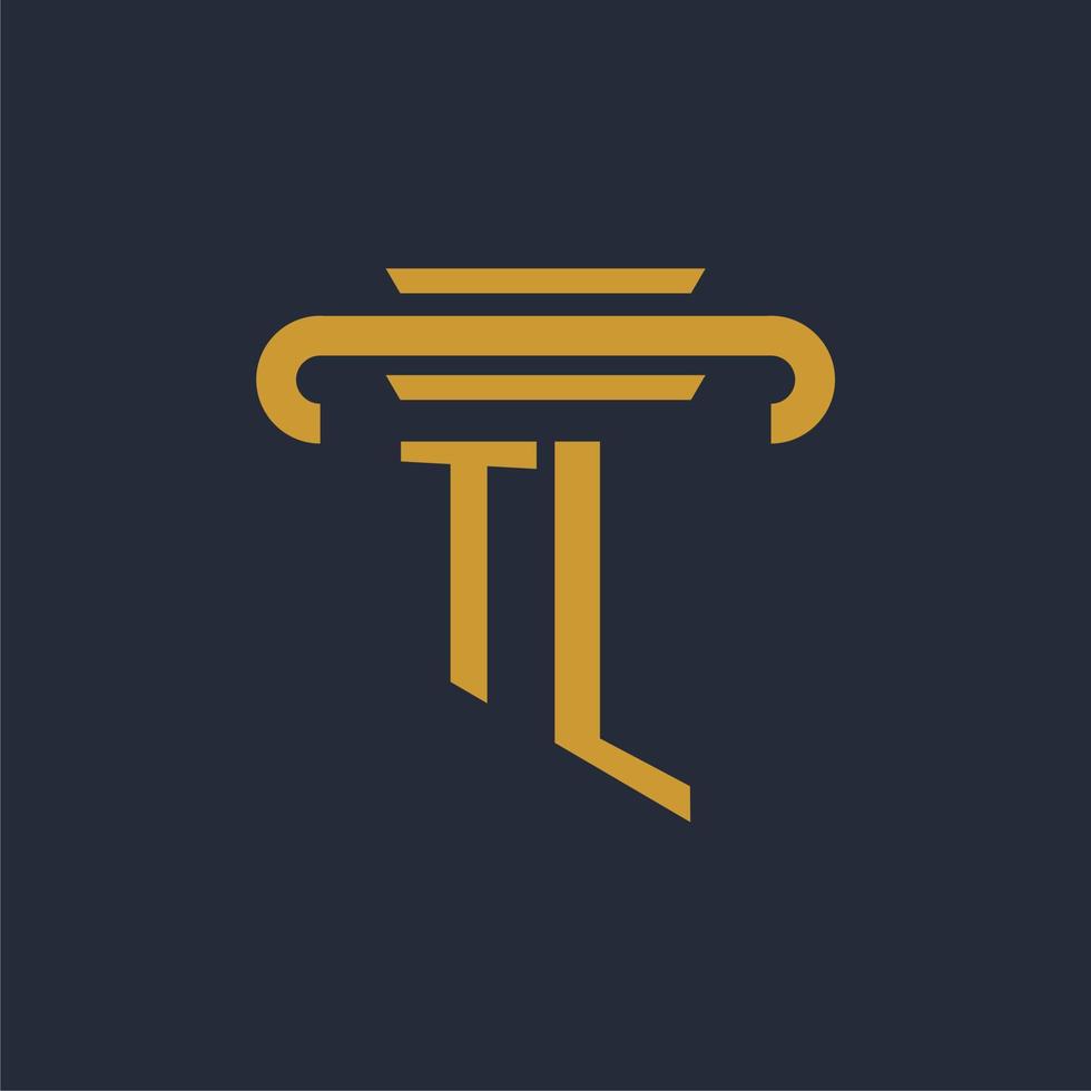 monograma del logotipo inicial de tl con imagen vectorial de diseño de icono de pilar vector