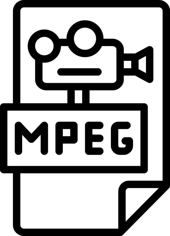 icono de línea para mpegs vector