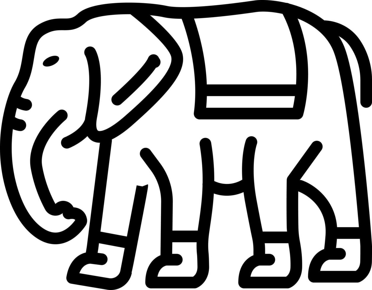 icono de línea para elefante vector