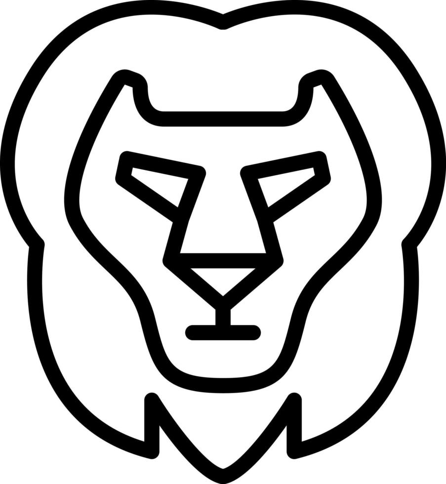 icono de línea para león vector