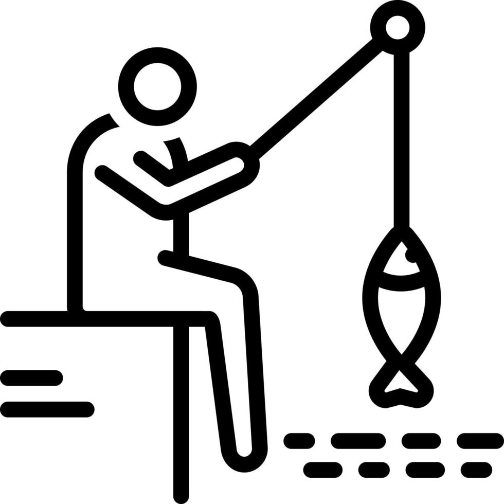 line icon for fishing vector