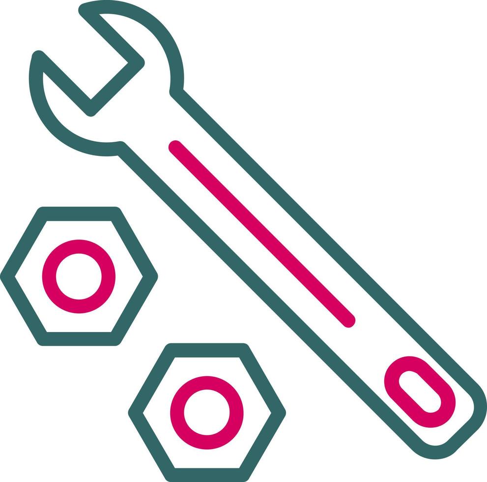 Wrench  And Bolt Vector Icon