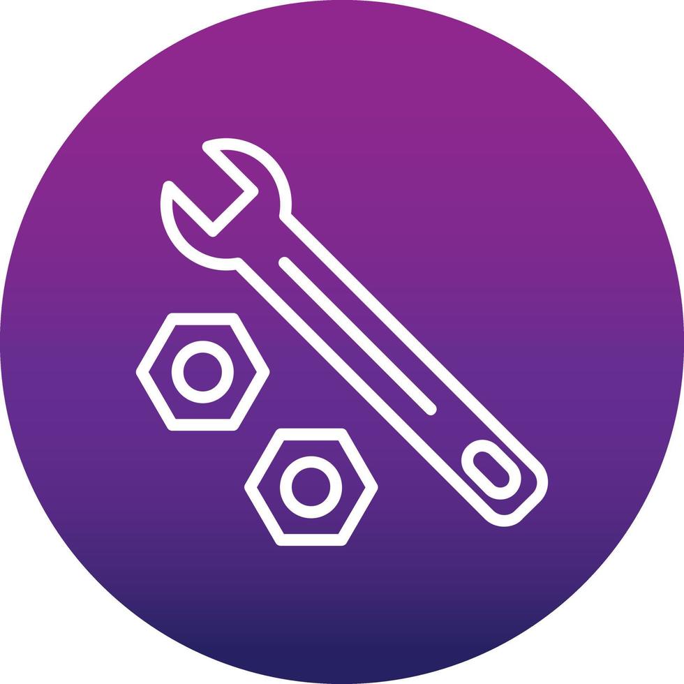 Wrench  And Bolt Vector Icon