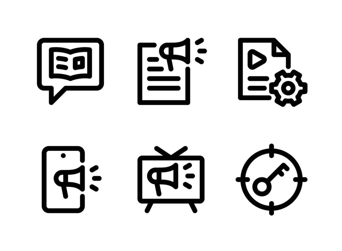 Simple Set of Digital Marketing Vector Line Icons