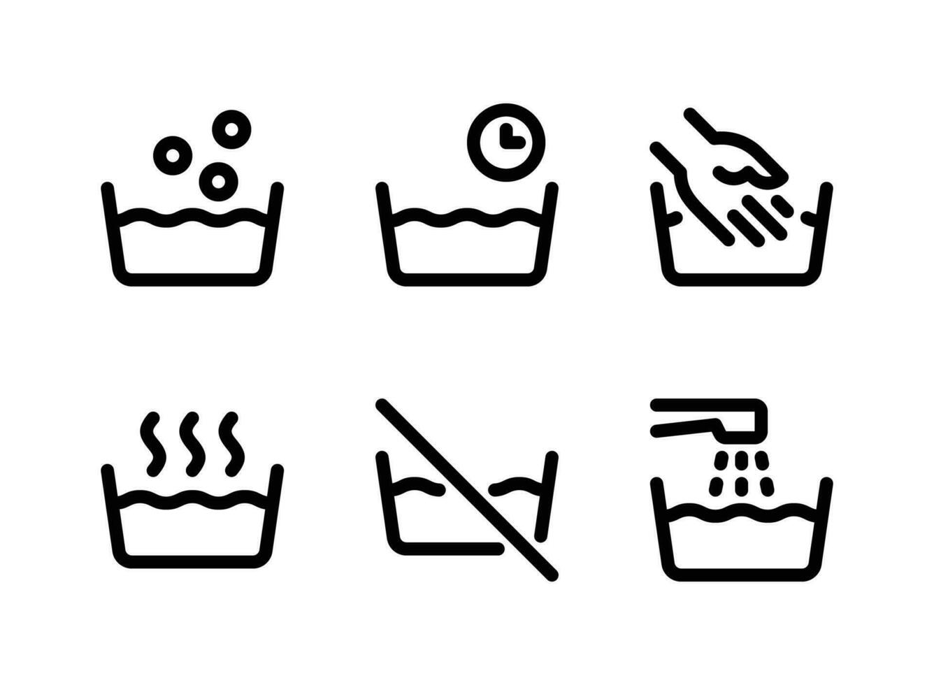 conjunto simple de iconos de línea de vector de lavandería