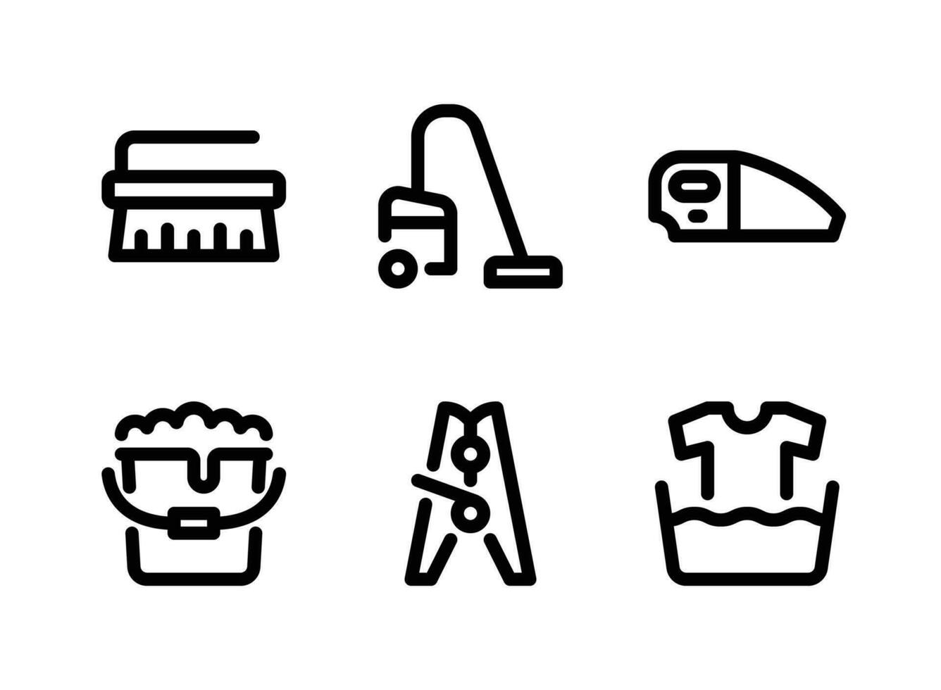 Simple Set of Laundry Vector Line Icons